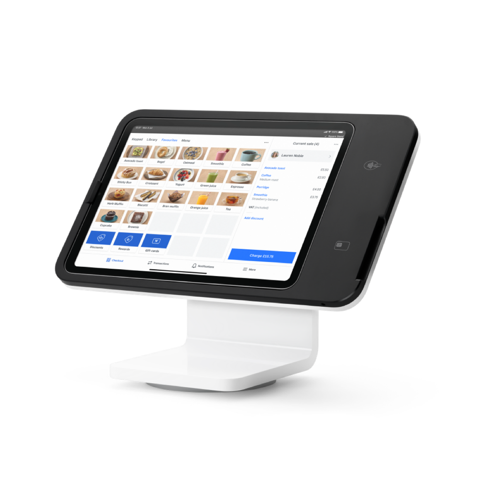 Square Stand, iPad point of sale on a swivel base